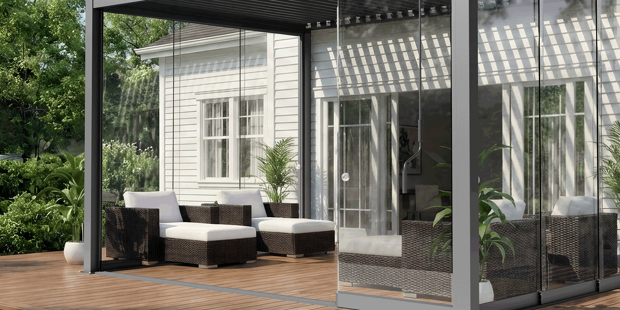 Flexible Nutzung der Glasschiebewände